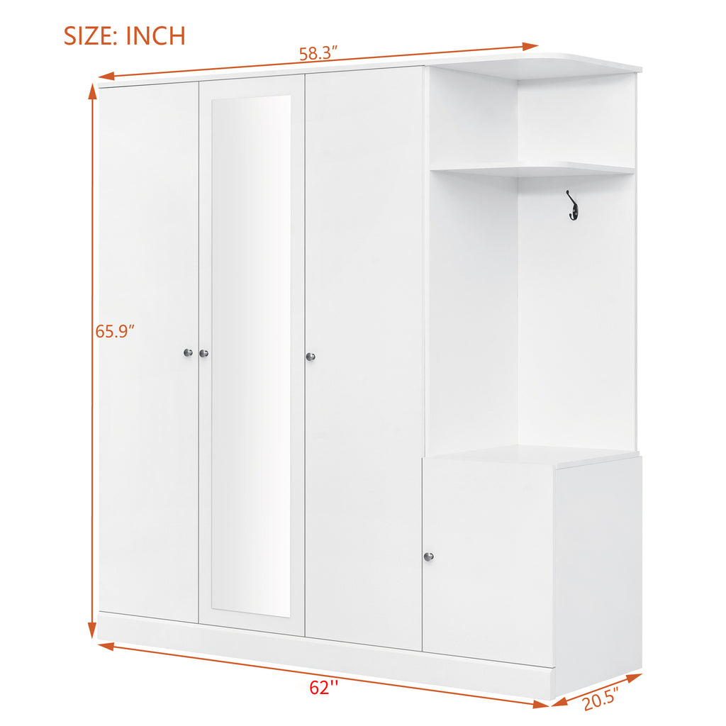 Elegant Anthony & Home wardrobe with full-length mirror, showcasing sleek design and spacious storage in a modern bedroom setting.