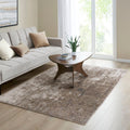 Anthony & Home Elite Collection abstract area rug with high pile, Turkish-made machine-woven grey and cream design.