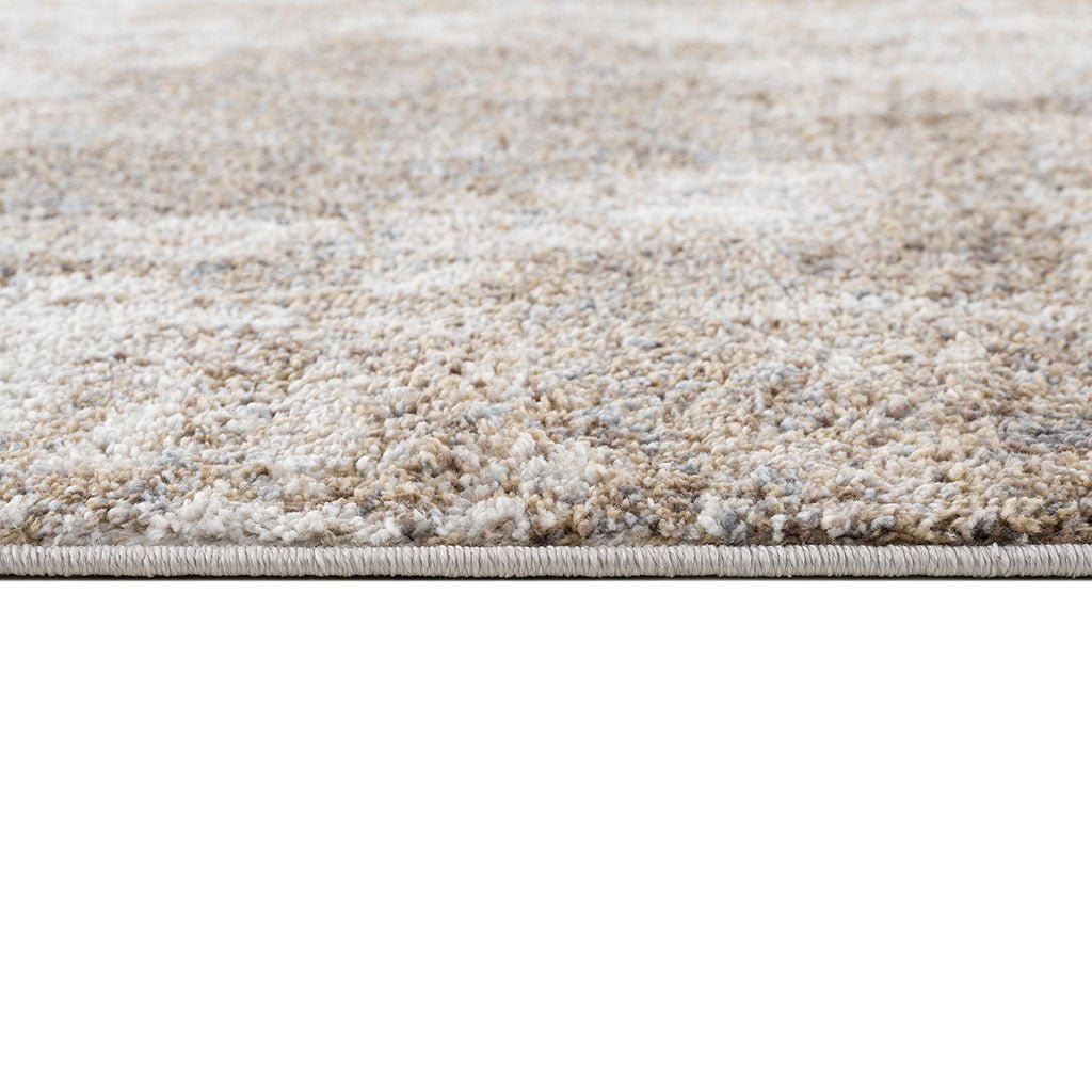 Anthony & Home Elite Collection abstract area rug with high pile, machine-woven Turkish design in grey and cream tones.