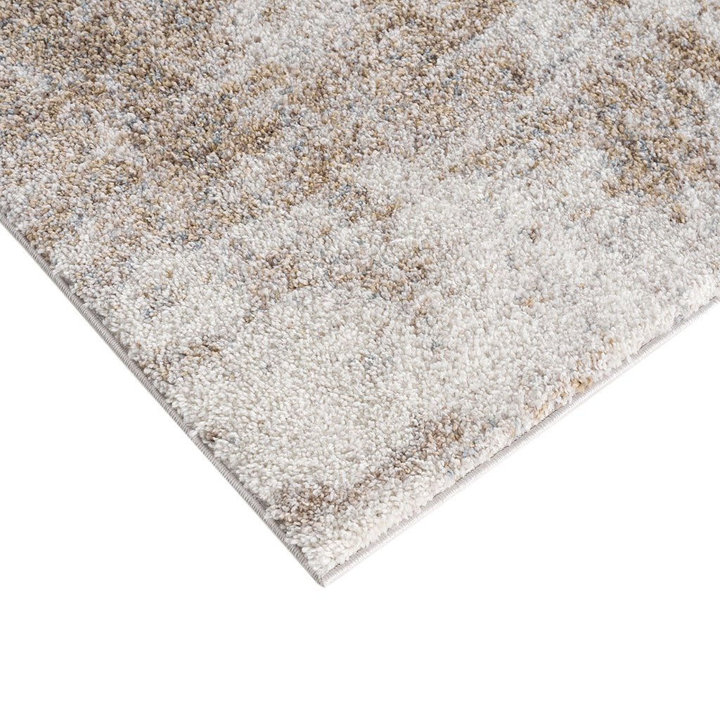 Anthony & Home Elite Collection abstract area rug with high pile, machine-woven in grey and cream, Turkish-made decorative floor covering.