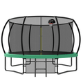 Anthony & Home Elite Collection 12ft trampoline with safety enclosure, featuring sturdy frame and safety net for kids' outdoor fun.