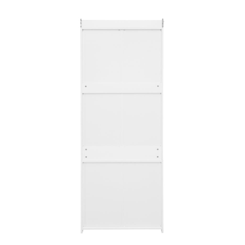 White lacquer wardrobe armoire with three drawers from Anthony & Home Elite Collection, featuring a refined silhouette and sleek design.