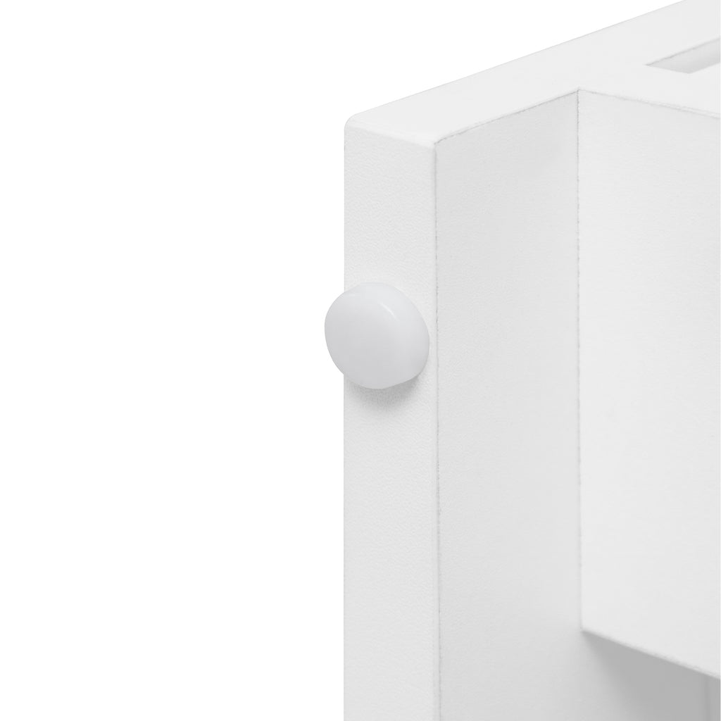 White lacquer wardrobe armoire with three drawers from Anthony & Home Elite Collection, featuring a refined silhouette and sleek design.