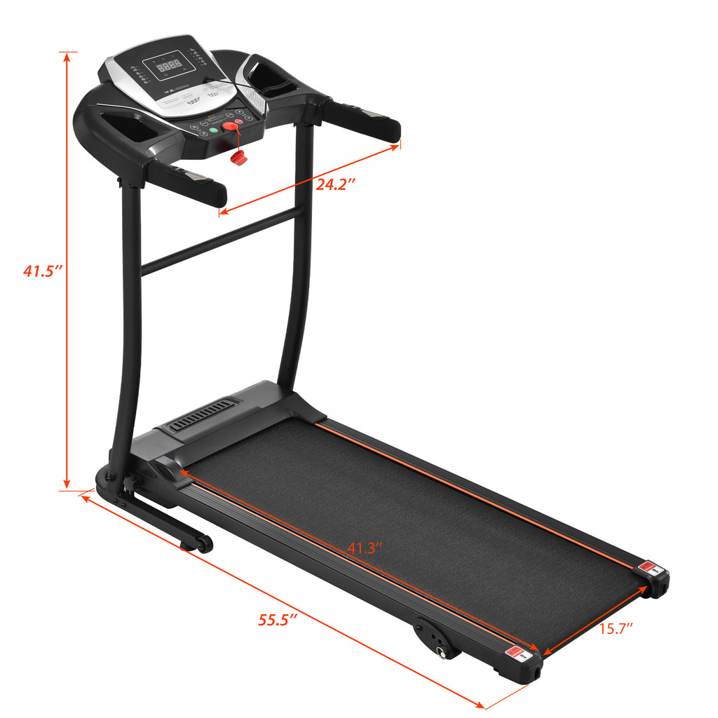 Anthony & Home Elite folding treadmill with incline, 2.5 HP brushless motor, heart rate sensor, brushed aluminum frame