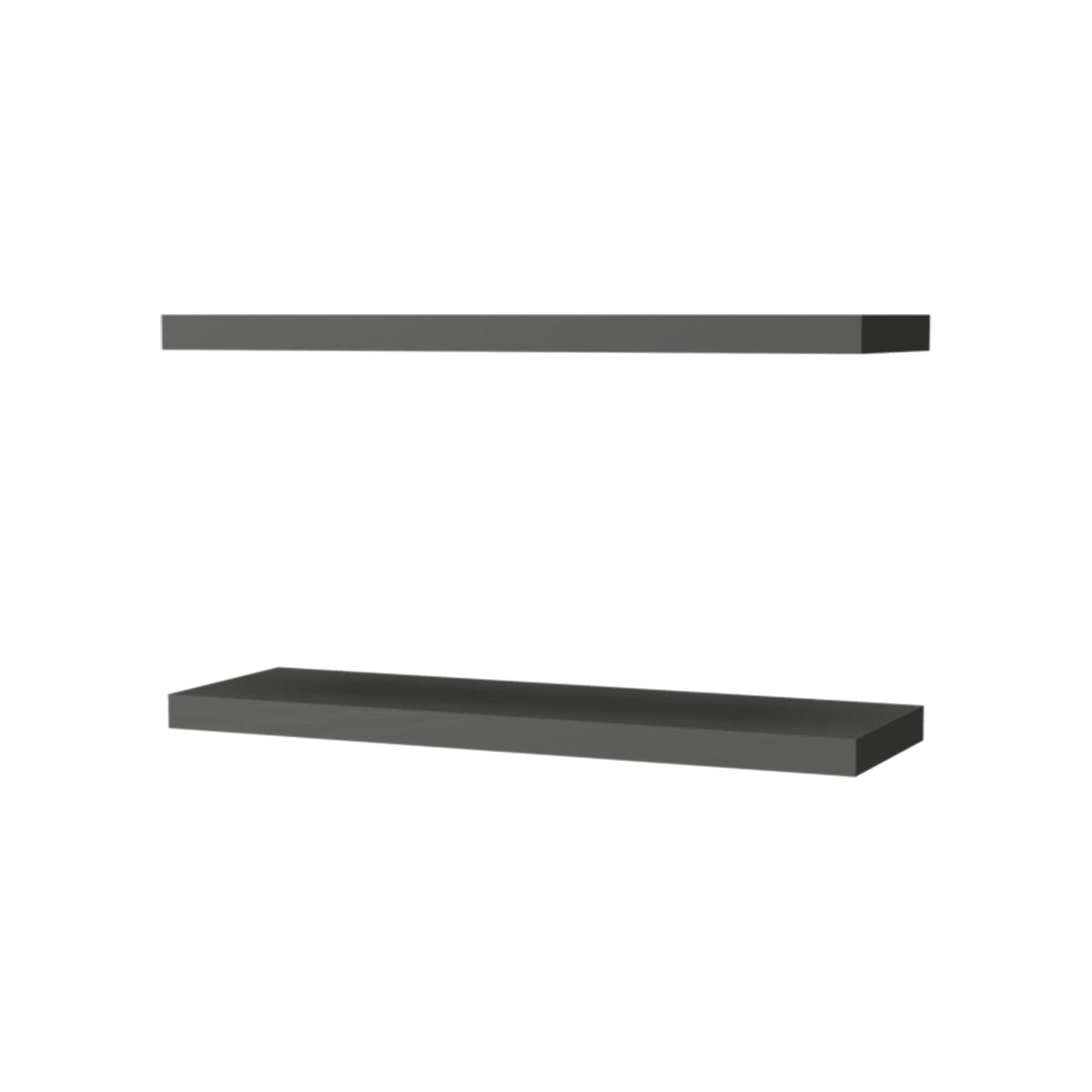 Elite matte grey floating shelf by Anthony & Home mounted on a wall, showcasing its sleek, modern design and sturdy construction.