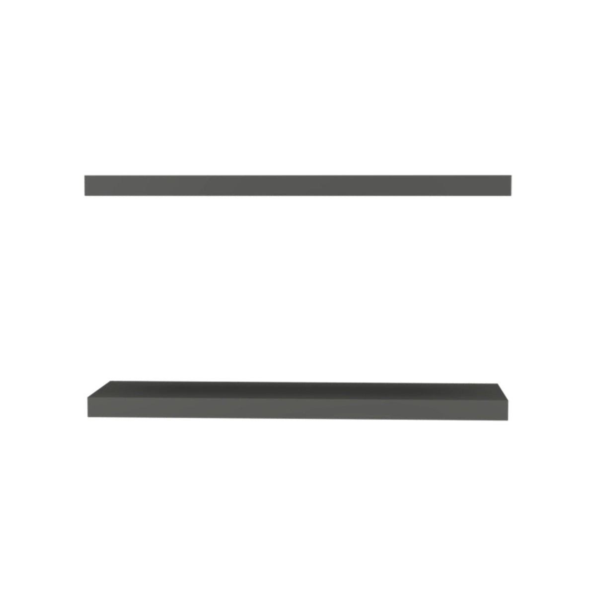 Elite matte grey floating shelf by Anthony & Home mounted on a wall, showcasing a sleek modern design.