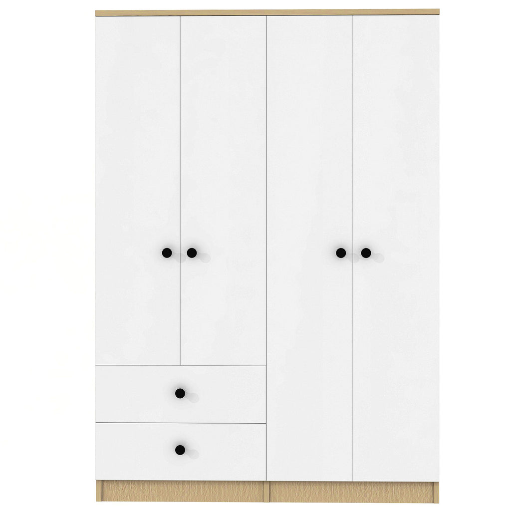 Anthony & Home Elite Pine Wardrobe with drawers, featuring natural wood finish, sturdy construction, and spacious storage compartments.