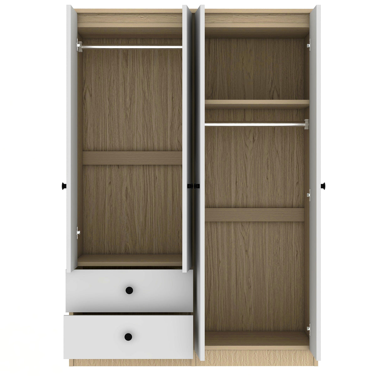 Anthony & Home Elite Pine Wardrobe with drawers, showing a spacious wooden wardrobe with storage drawers and elegant pine finish.