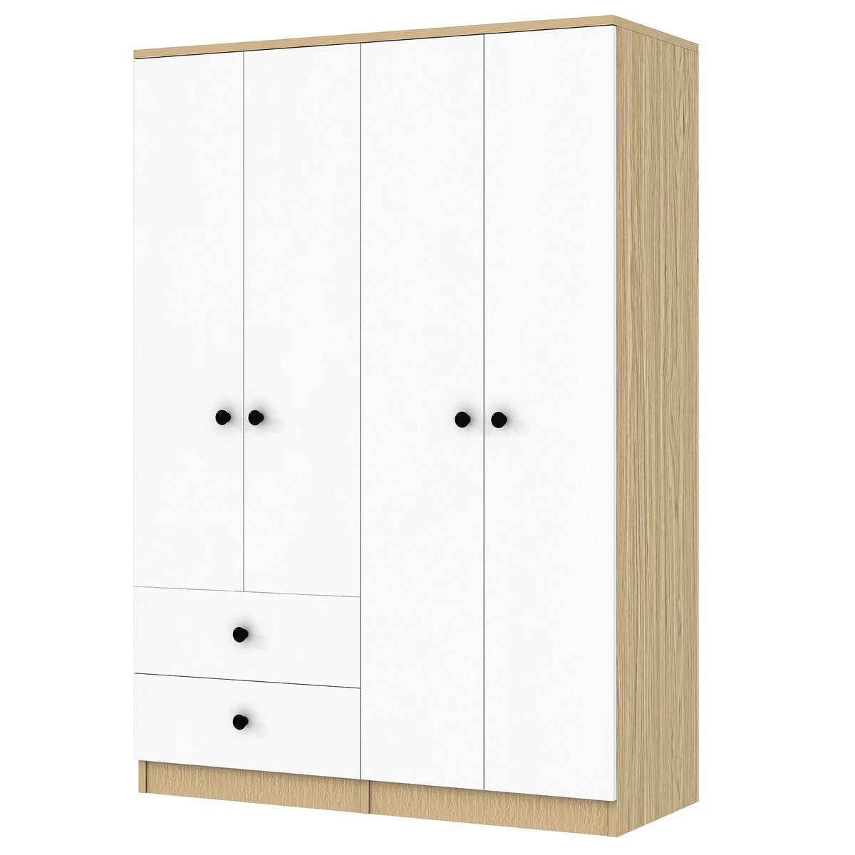 Anthony & Home Elite Pine Wardrobe with Drawers, wooden bedroom storage unit with doors and drawers, natural pine finish.