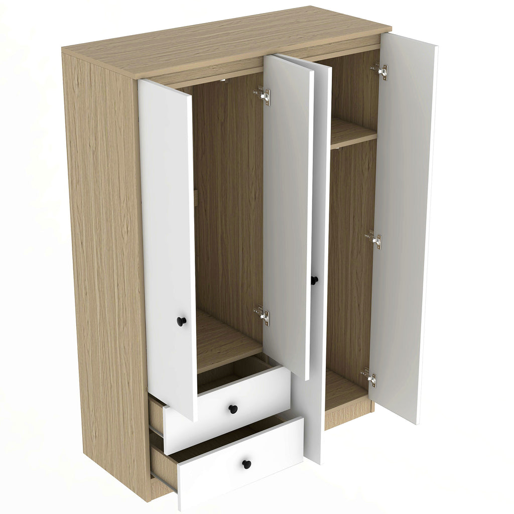 Anthony & Home Elite Pine wardrobe with drawers, showcasing a sturdy wooden storage unit with multiple drawers and a sleek finish.