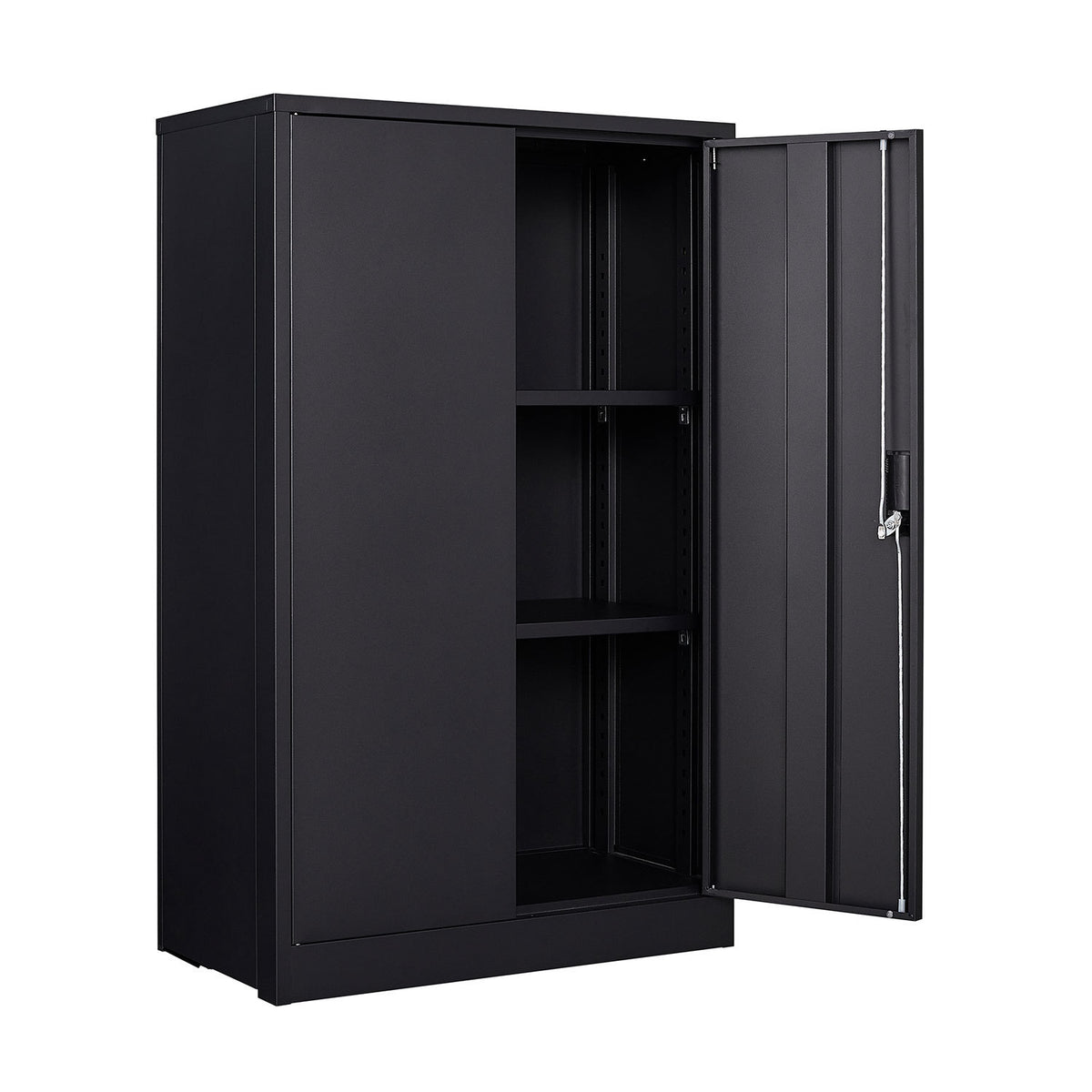 Anthony & Home Elite Series filing cabinet with multiple drawers and a sleek black finish, designed for office storage.