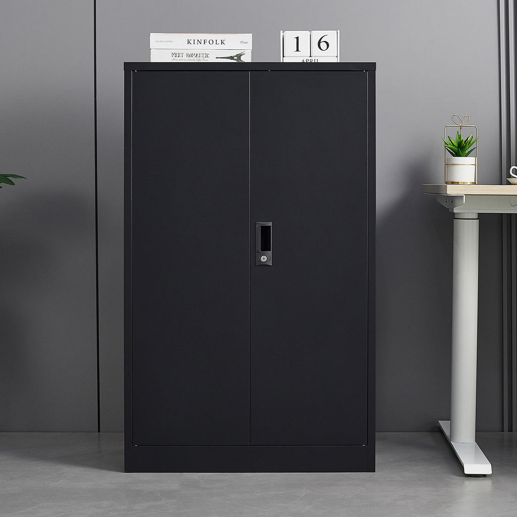 Anthony & Home Elite Series filing cabinet with multiple drawers, black metal construction, and sleek modern design.