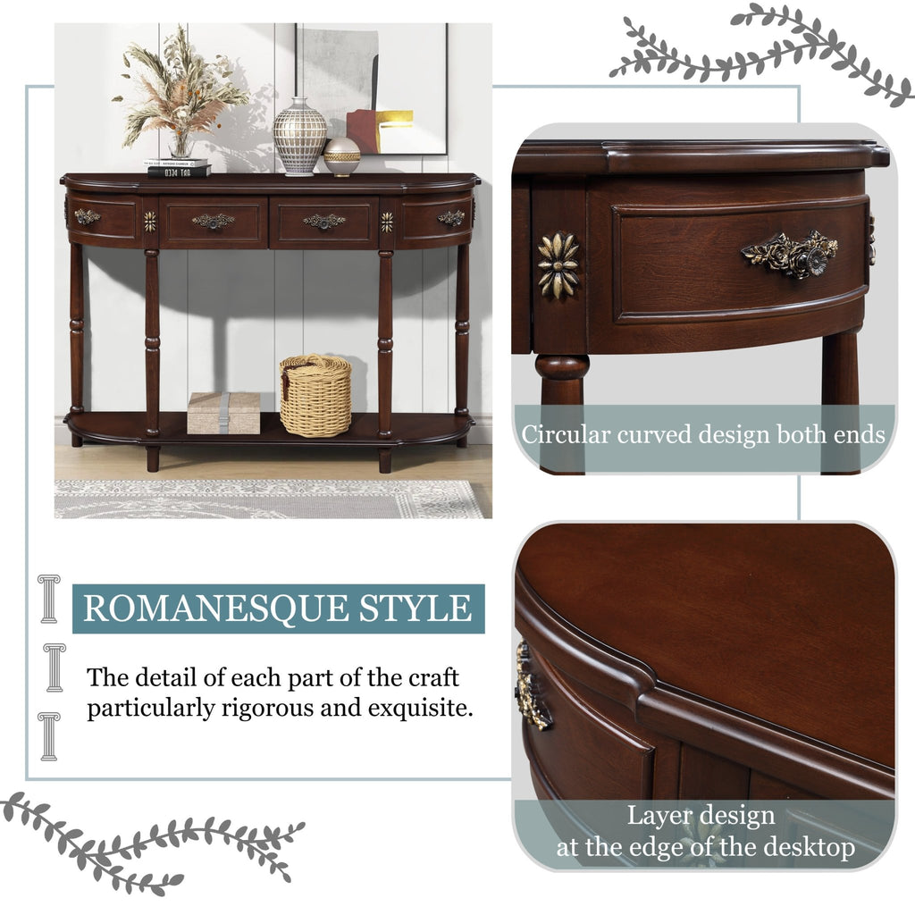 Espresso finish Anthony & Home console table with sleek design and sturdy legs, ideal for entryways or living rooms.