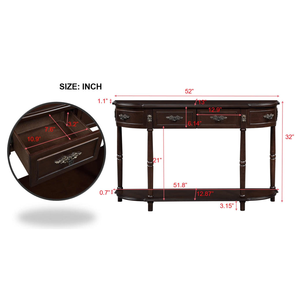 Anthony & Home espresso finish console table with sleek wooden surface and modern design, ideal for entryways or living rooms.