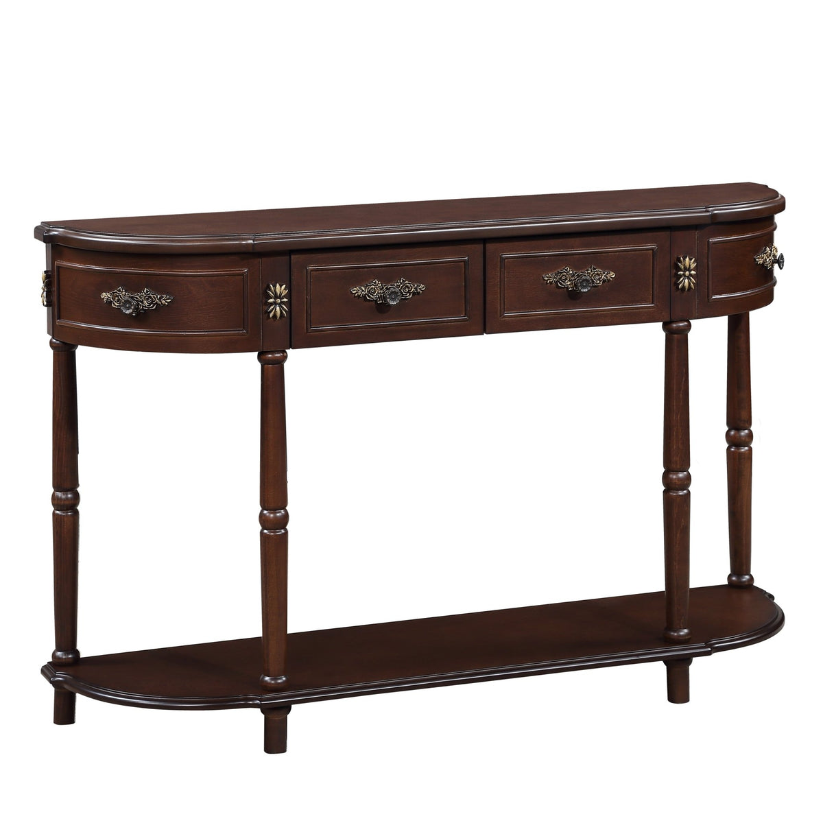 Espresso finish Anthony & Home console table with sleek design and wood finish, ideal for entryways or living rooms.