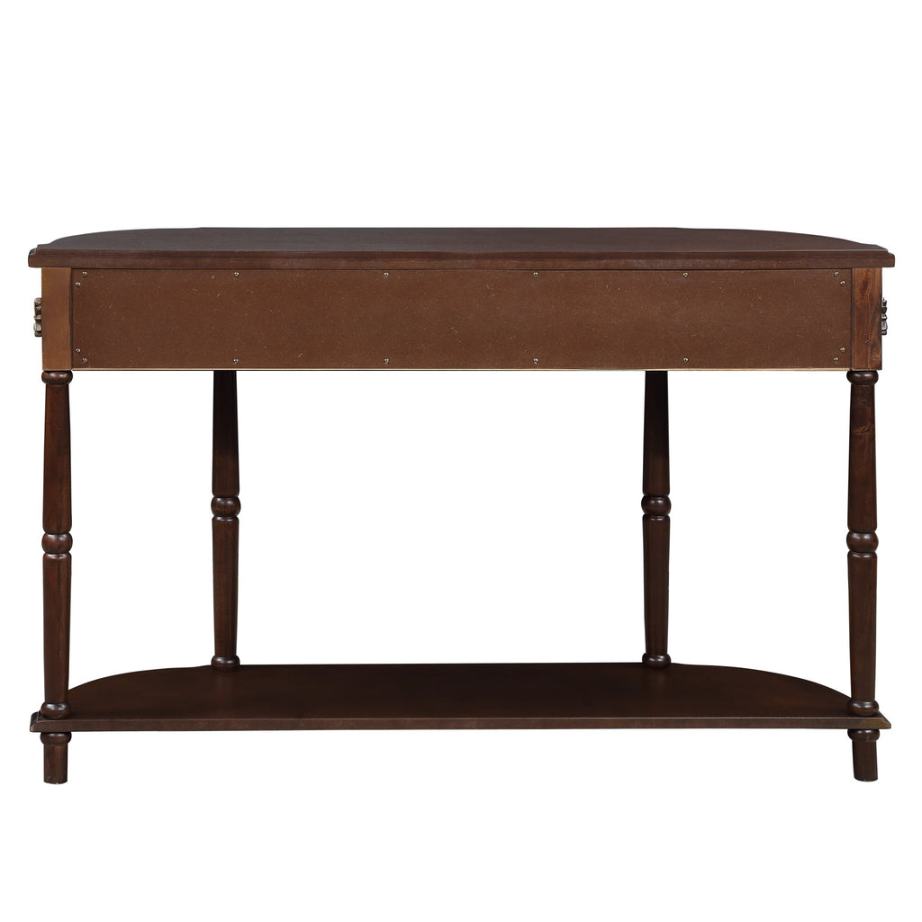 Espresso finish Anthony & Home console table with sleek design, wooden surface, and modern style for entryways or living rooms.