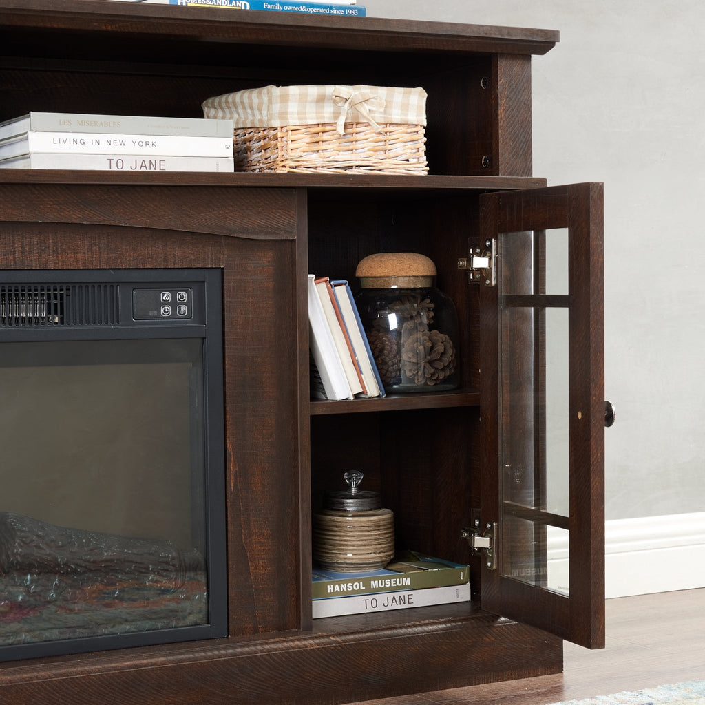 Espresso finish TV media console from Anthony & Home Signature Collection with sleek storage compartments and modern design.