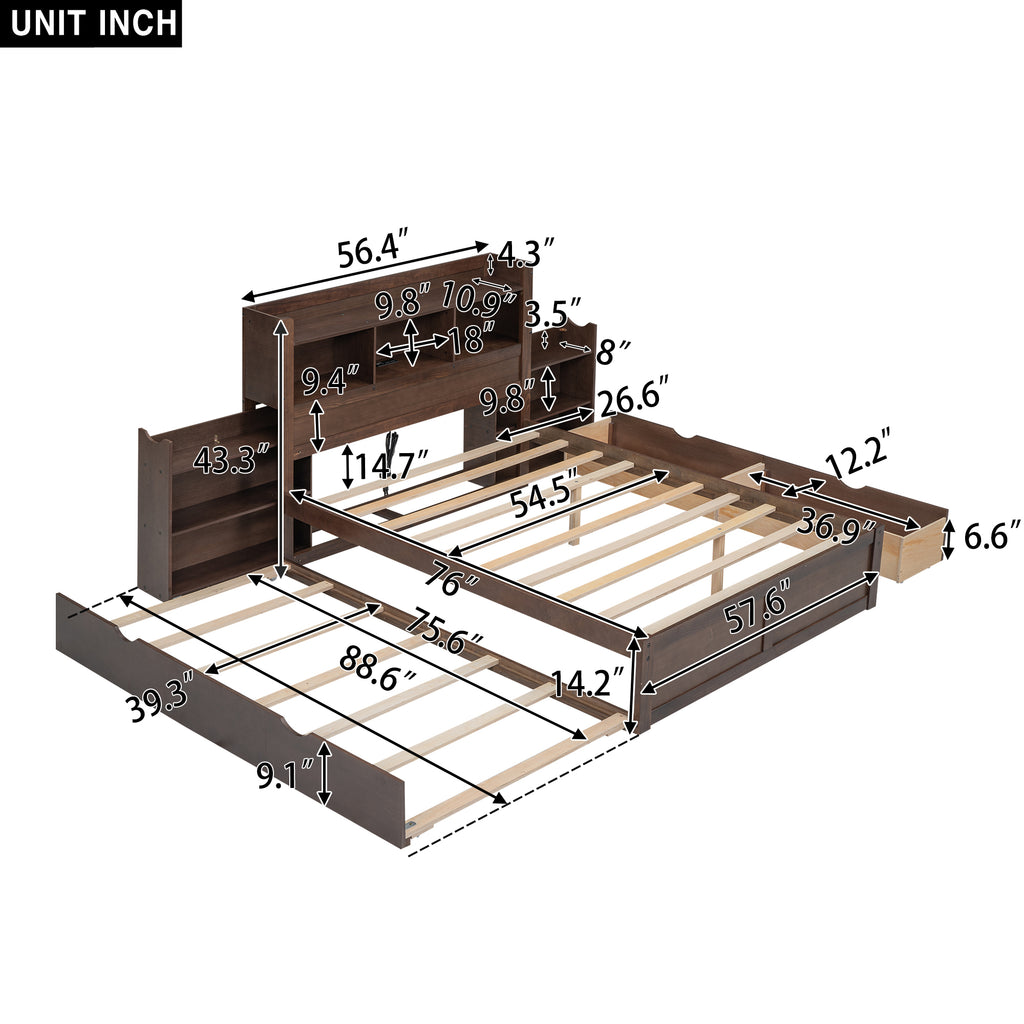 Anthony & Home Espresso Platform Bed from the Luxe Collection with a sleek, modern design and a sturdy wooden frame.