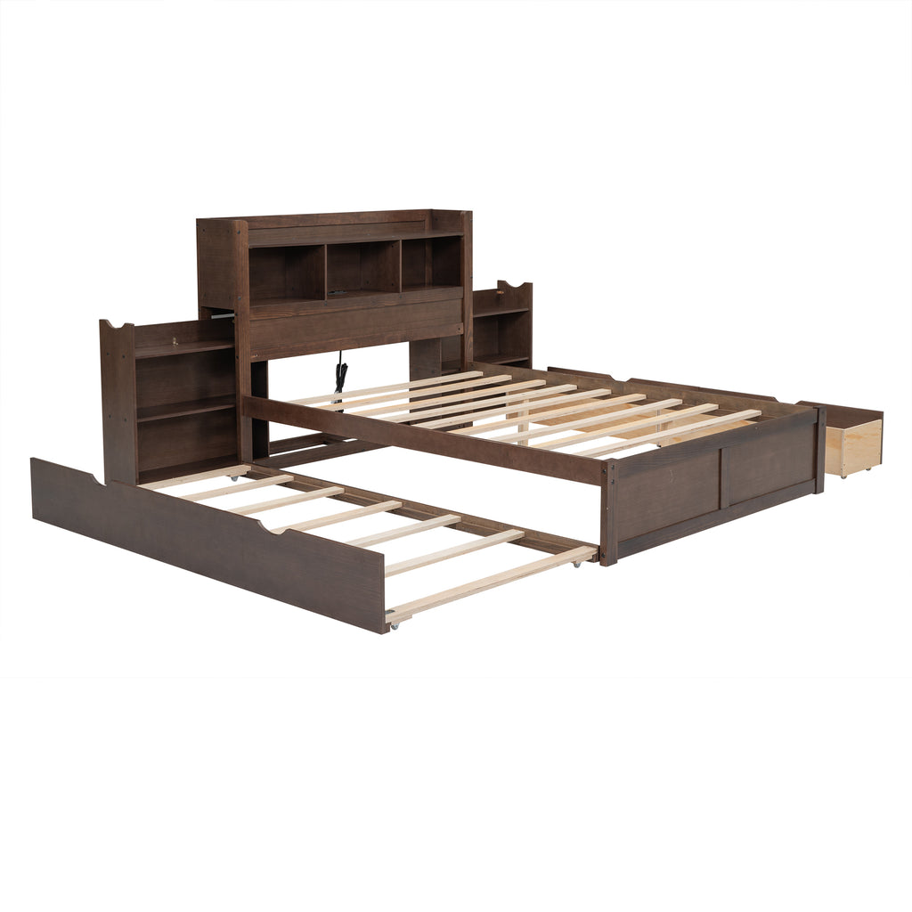 Anthony & Home Espresso Platform Bed from the Luxe Collection with a sleek, modern design and sturdy wooden frame.