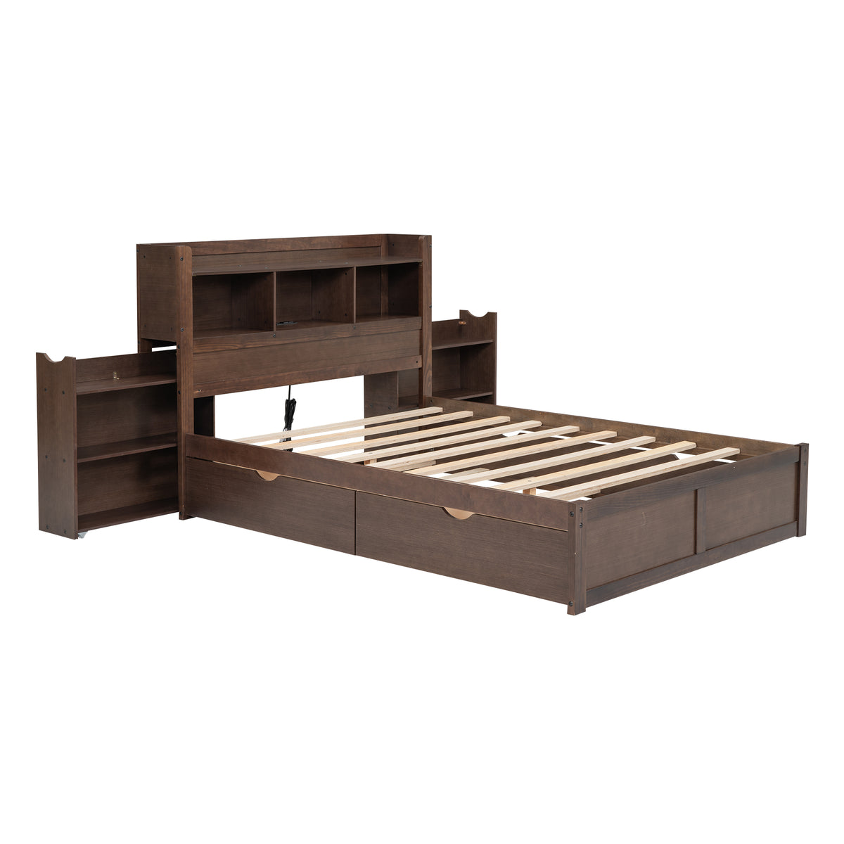 Anthony & Home Espresso Platform Bed from the Luxe Collection, showcasing a modern bed frame with a sleek, dark finish.