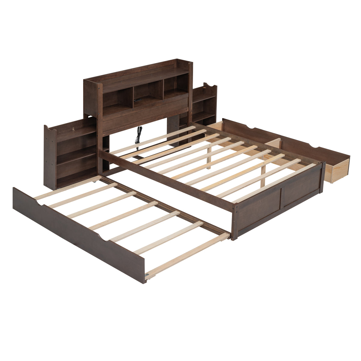 Anthony & Home Espresso Platform Bed from the Luxe Collection with a sleek, modern design and sturdy wooden frame.