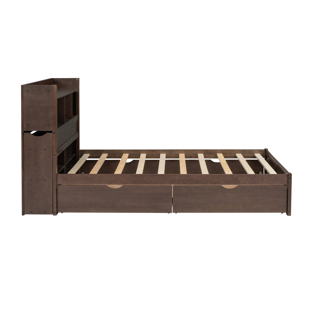 Anthony & Home Espresso Platform Bed from the Luxe Collection, showcasing a sleek wooden frame with a modern design.