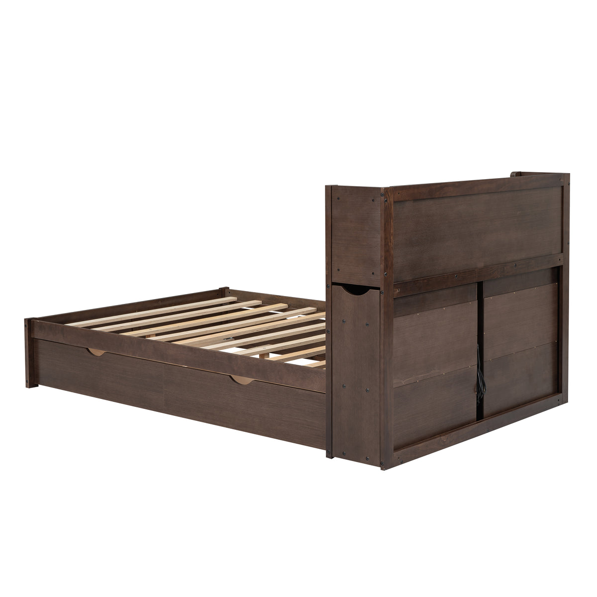Anthony & Home Espresso Platform Bed from the Luxe Collection with a sleek, modern design and sturdy wooden frame.