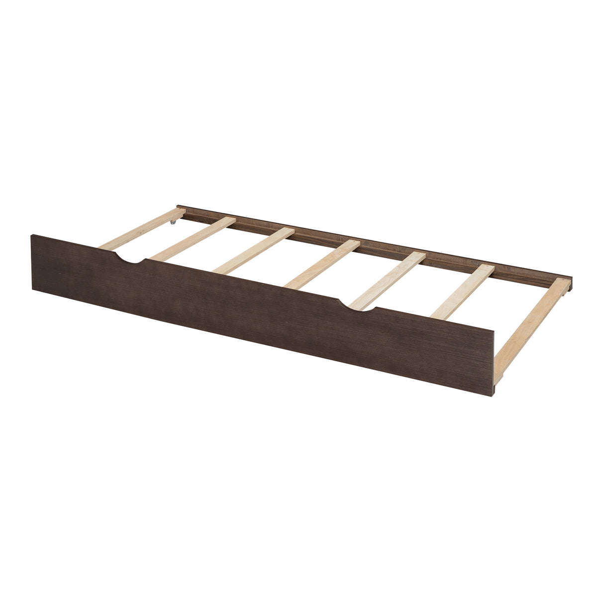 Anthony & Home Espresso Platform Bed from Luxe Collection, showcasing a modern wooden bed frame with a sleek, dark finish.