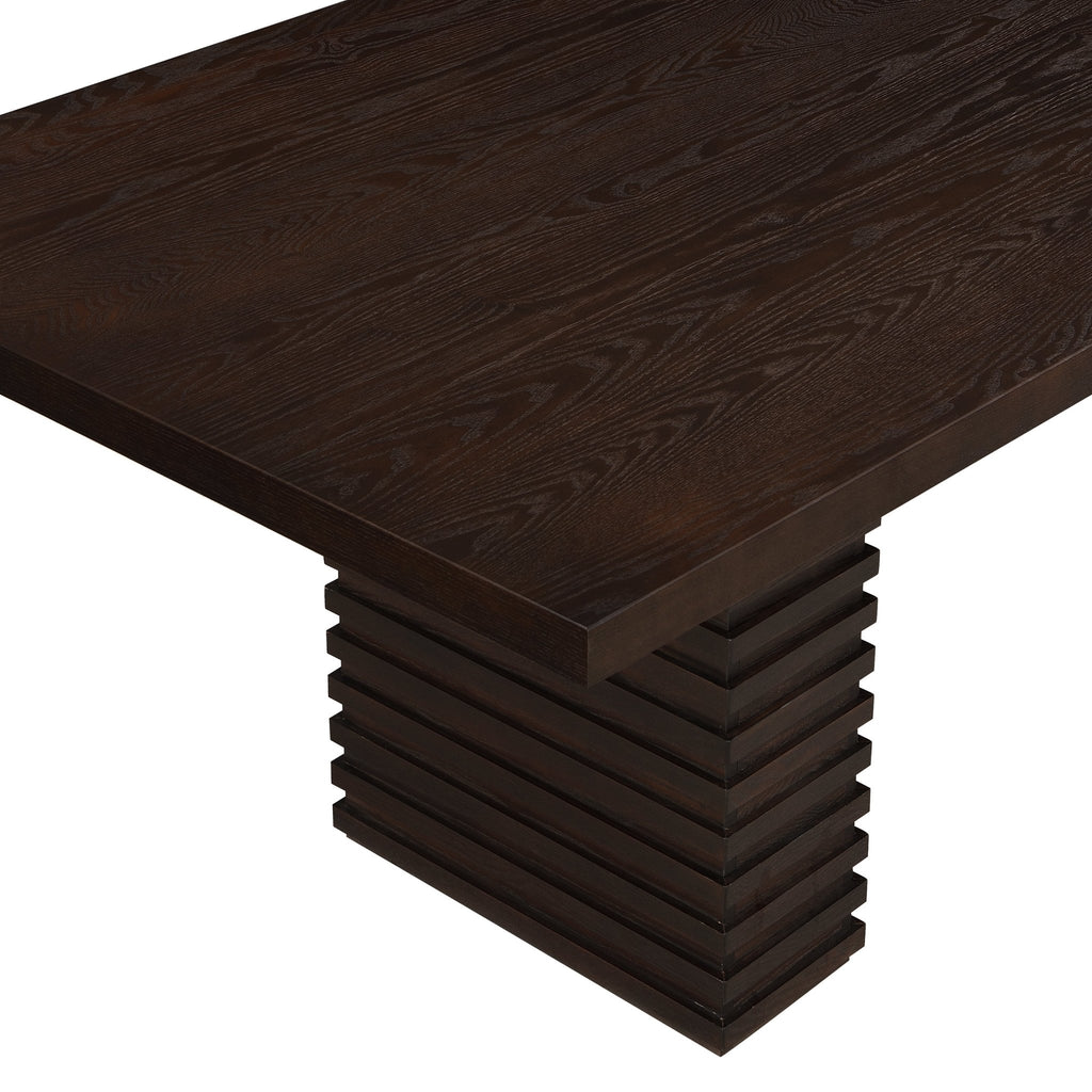 Anthony & Home Espresso Solid Wood Dining Table, 95-inch Atelier style, with smooth surface and sturdy wooden construction.
