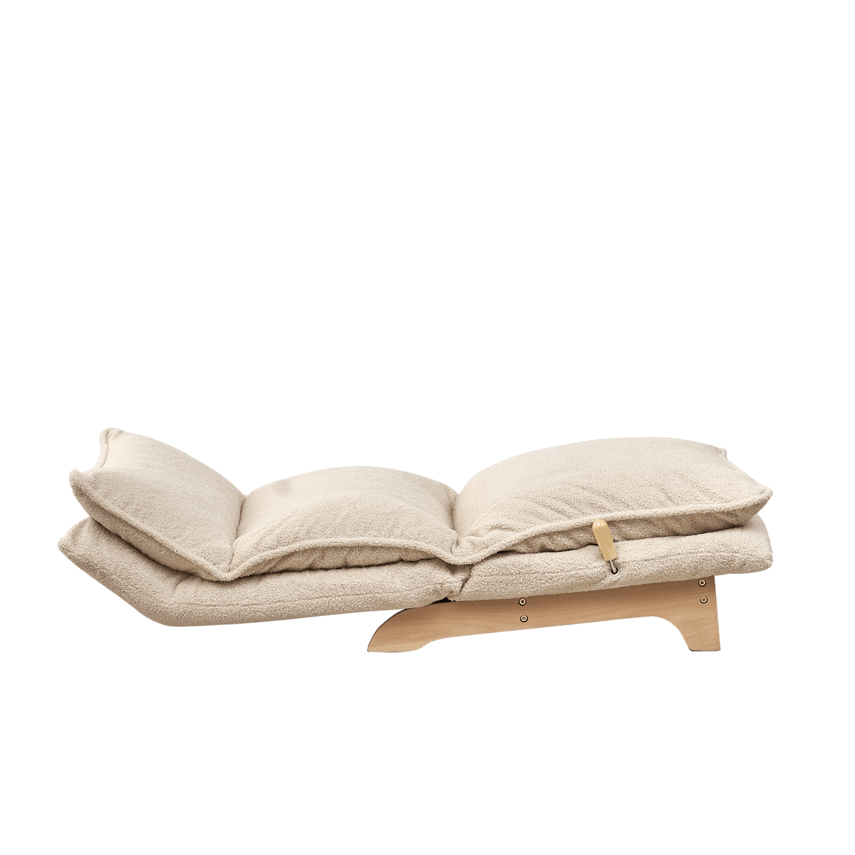 Anthony & Home beige recliner sofa chair with foldable metal frame and cotton cushions, single seating for relaxing comfort
