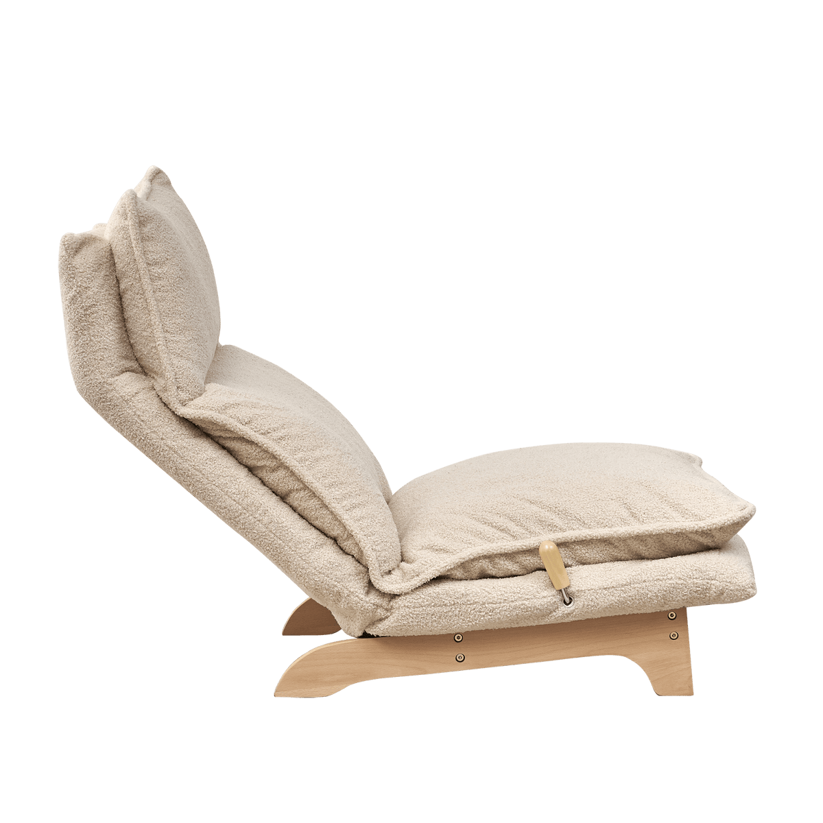 Anthony & Home beige foldable metal frame single sofa chair with cotton cushions, reclines for comfort, and easy to fold for storage.