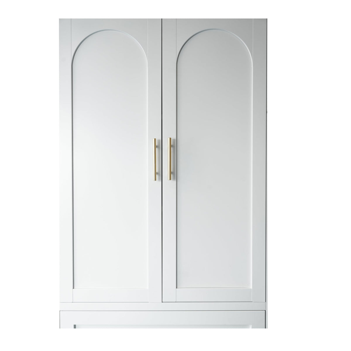 White Anthony & Home premium steel wardrobe cabinet with hanging rod, exclusive edition, sturdy storage for clothing and accessories.