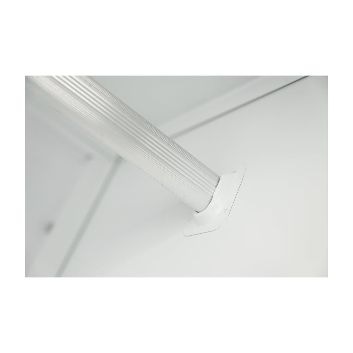 White steel wardrobe cabinet with hanging rod, exclusive premium edition by Anthony & Home, featuring sleek modern design.