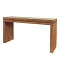 Anthony & Home Fir wood console table with beaded accents, showcasing a heritage-inspired design and natural wood finish.