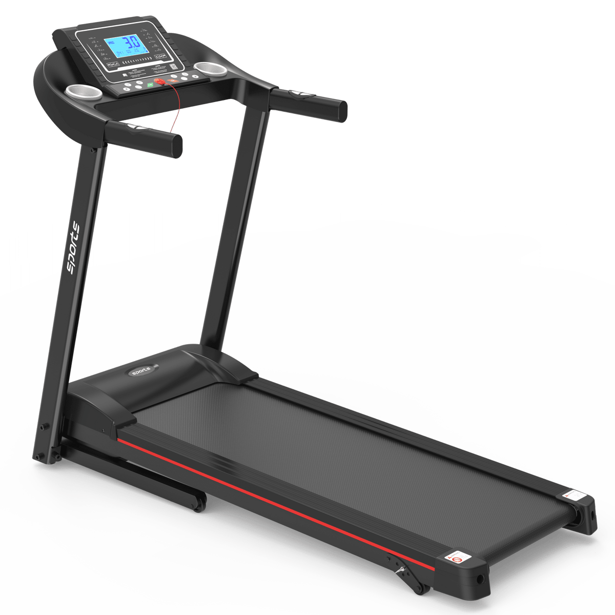 Anthony & Home Fitshow Elite Edition folding treadmill with hydraulic assist, quiet home gym exercise machine, compact and portable.