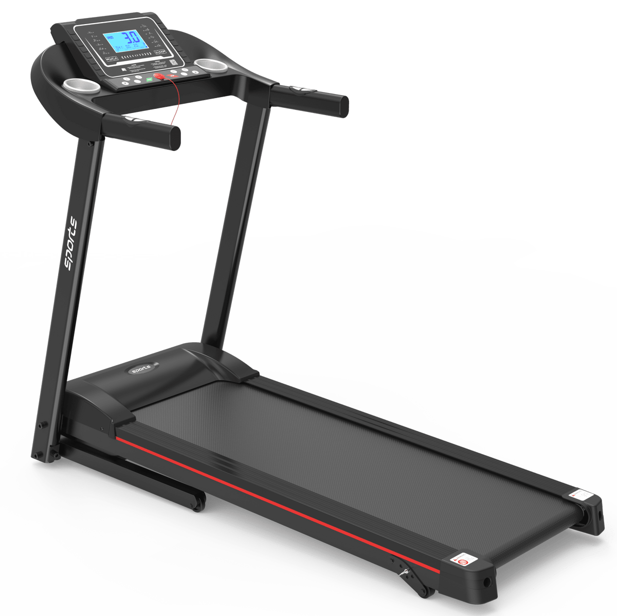 Anthony & Home Fitshow Elite Edition folding treadmill with hydraulic assist, quiet home gym cardio equipment.