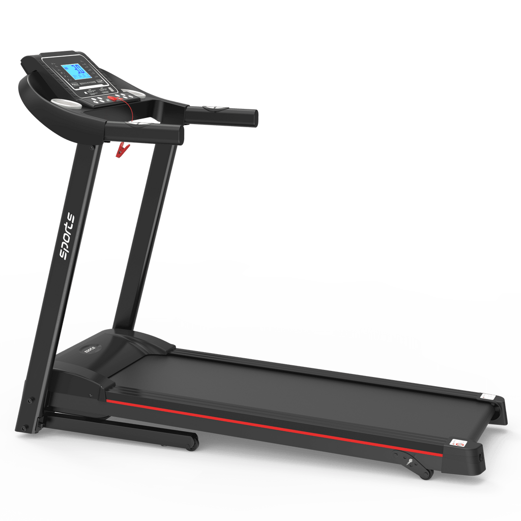Anthony & Home Fitshow Elite Edition folding treadmill with hydraulic assist and quiet operation for home gym workouts.