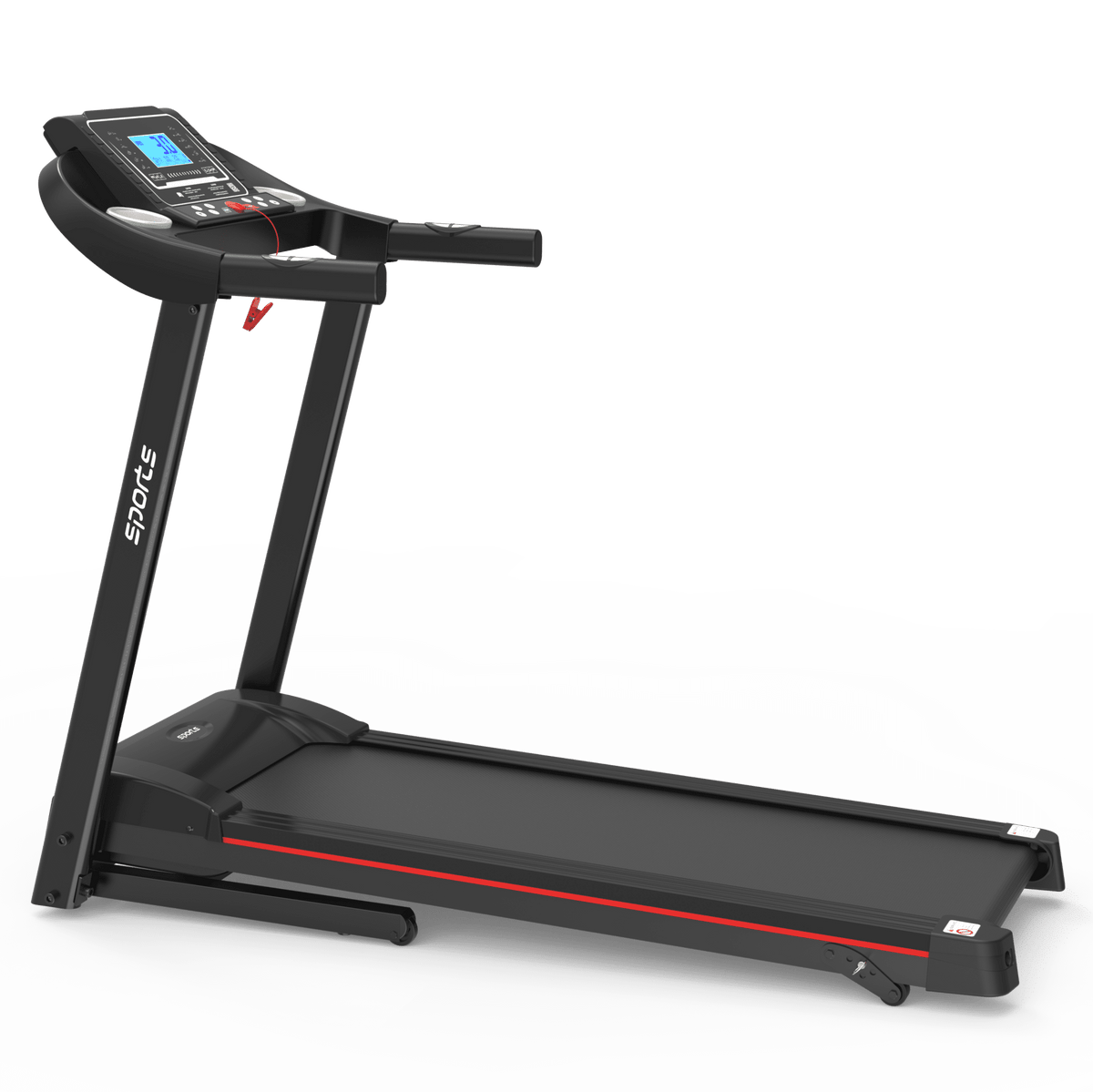 Anthony & Home Fitshow Elite Edition folding treadmill with hydraulic assist and quiet operation for home gym workouts.