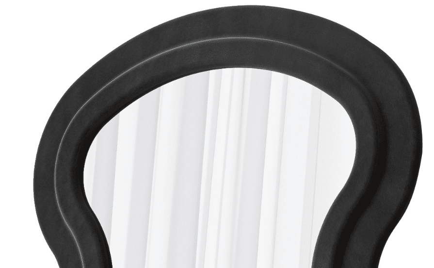 Black Flannel Wave Floor Mirror from Anthony & Home Studio Edition, featuring a sleek, modern design with a curved, wave-shaped frame.