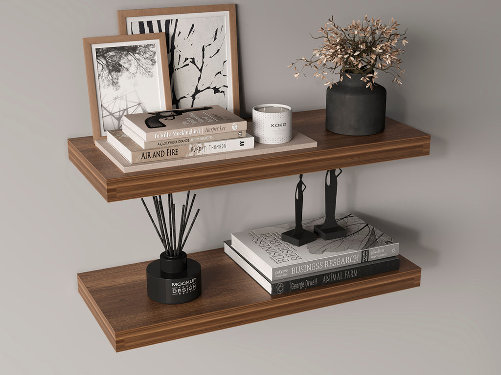 Set of two 31.5-inch matte finish floating shelves by Anthony & Home, showing modern wall-mounted storage with clean lines.