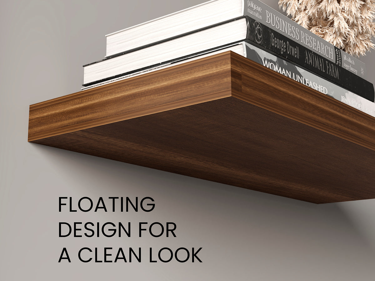 Set of two Anthony & Home 31.5-inch matte floating shelves with sleek, modern design for wall storage and display.