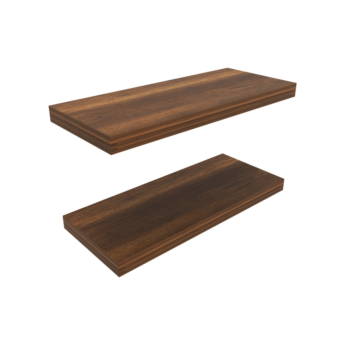Set of 2 Anthony & Home floating shelves, 31.5 inches wide with matte finish, shown mounted on wall for storage and decor.