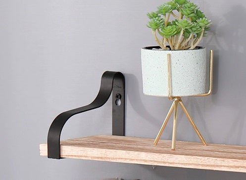 Natural wood floating shelves trio by Anthony & Home, stylish wall-mounted storage with a sleek, modern design.