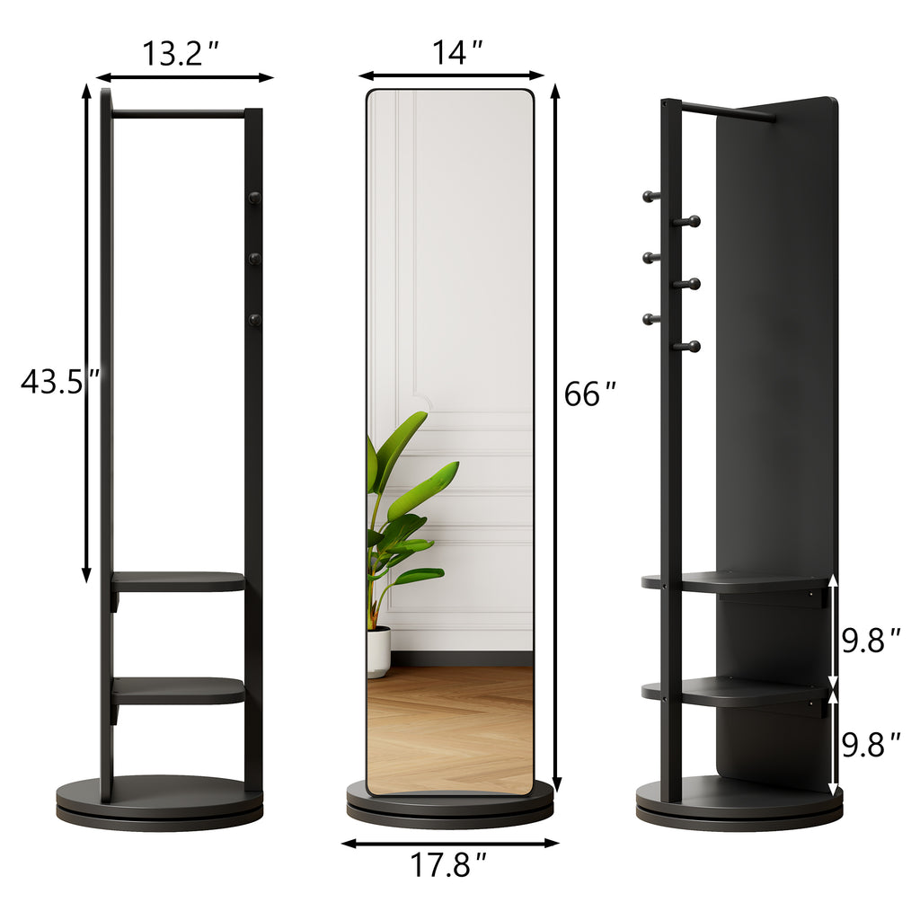 Full-length Anthony & Home mirror with 360-degree rotation, elegant home decor for bedrooms and entranceways