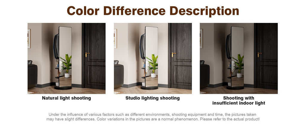 Full-length Anthony & Home luxe mirror with 360 rotation, elegant home decor for entranceways and bedrooms.