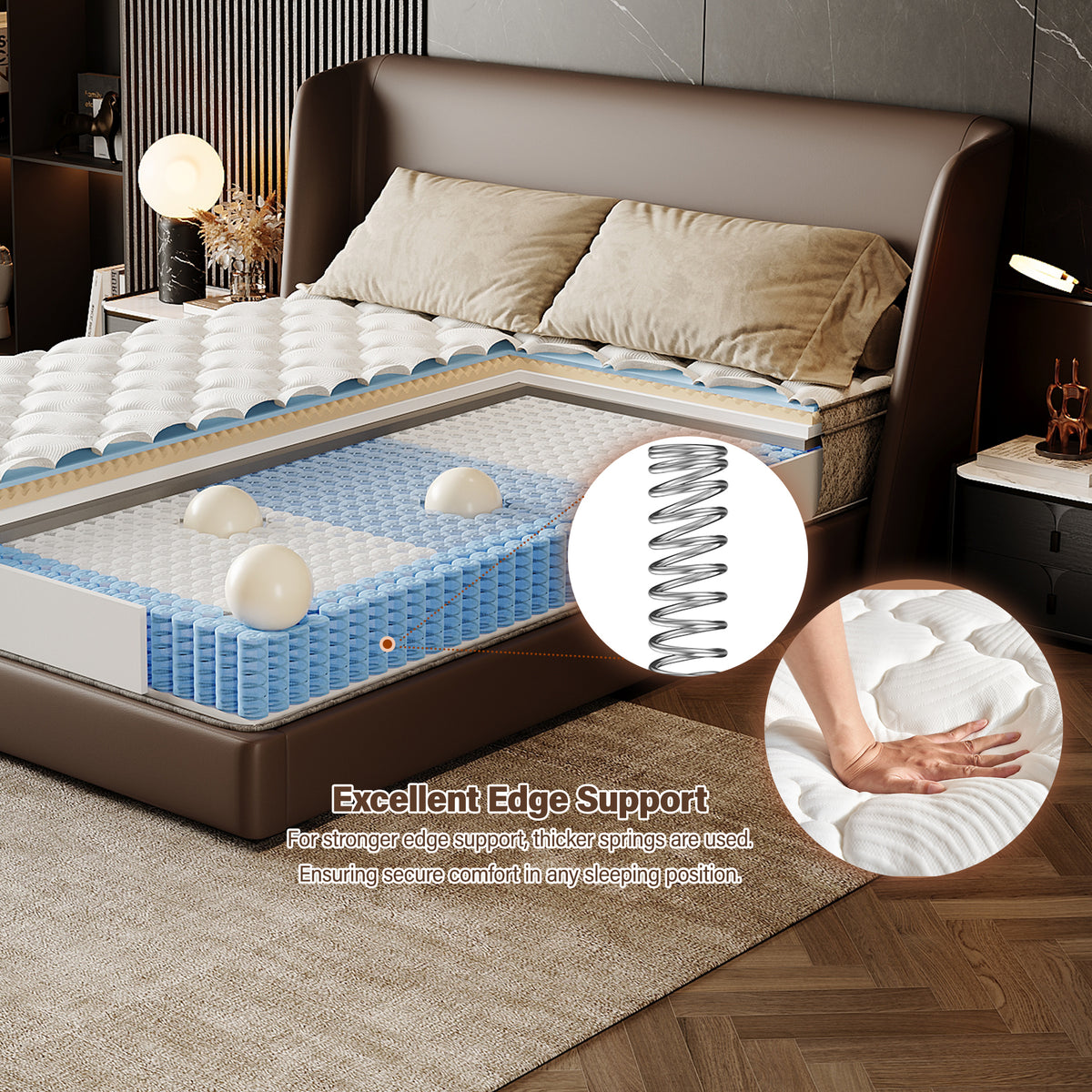 Full-size Anthony & Home Hybrid Mattress from the Signature Collection with memory foam, showing the plush top and supportive base.