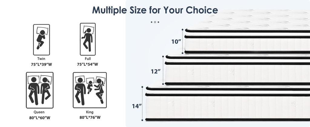 Anthony & Home full-size hybrid mattress with pocketed innerspring for a comfortable, supportive sleep experience.