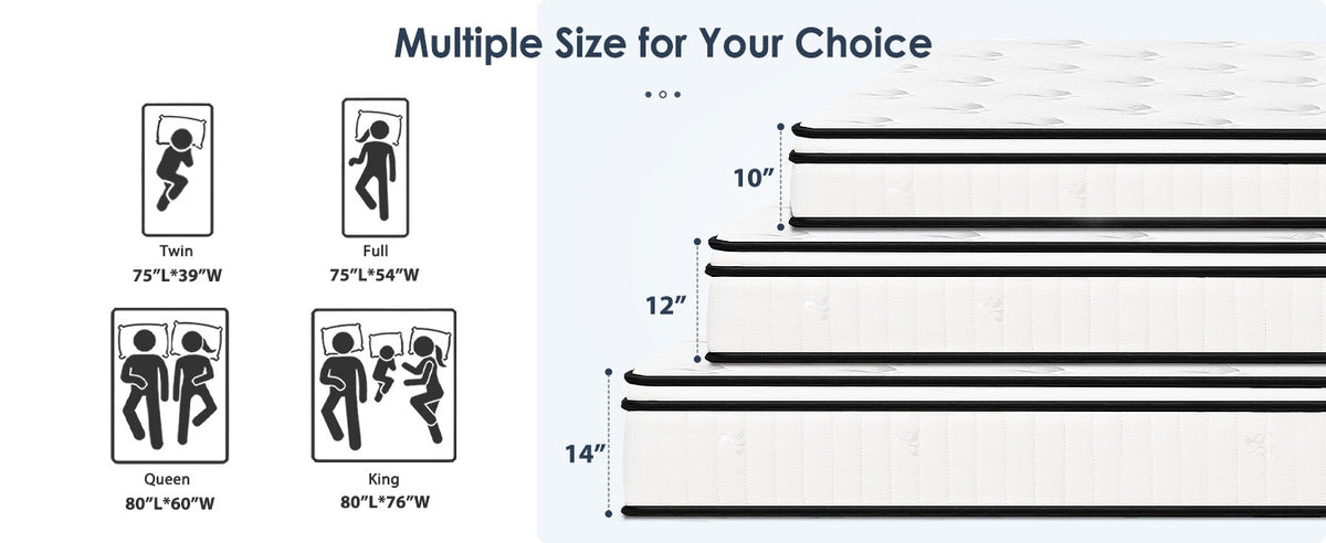 Anthony & Home full-size hybrid mattress with pocketed innerspring for a comfortable, supportive sleep experience.
