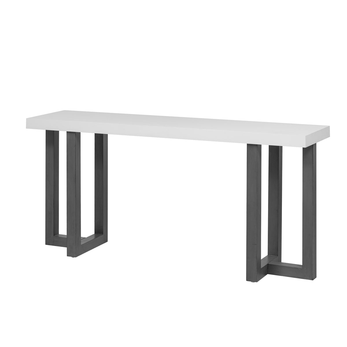 Geometric console table with solid pine legs from Anthony & Home, modern design perfect for entryways or living rooms.