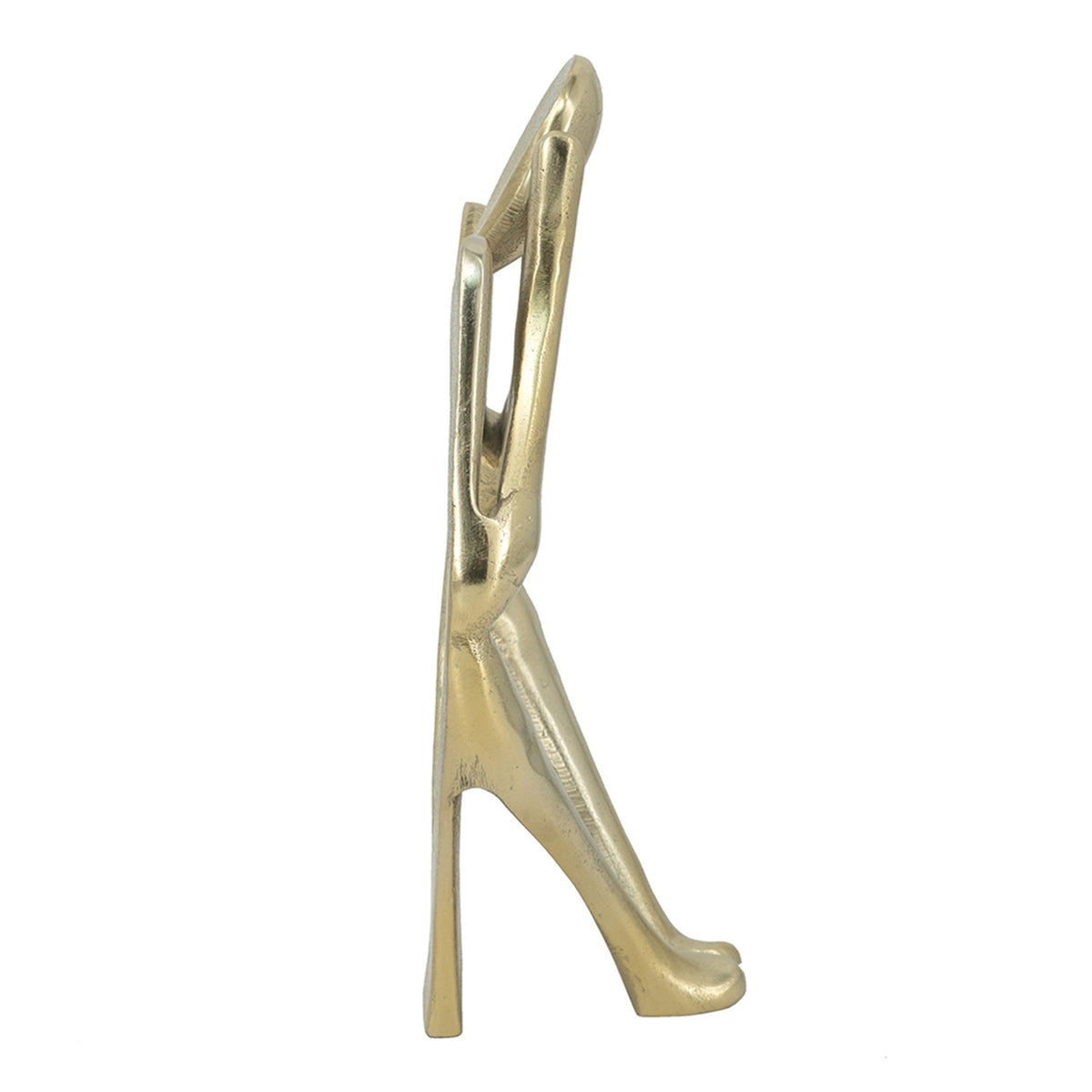 Gold aluminum abstract figurine by Anthony & Home, limited studio edition sculpture with sleek modern design.